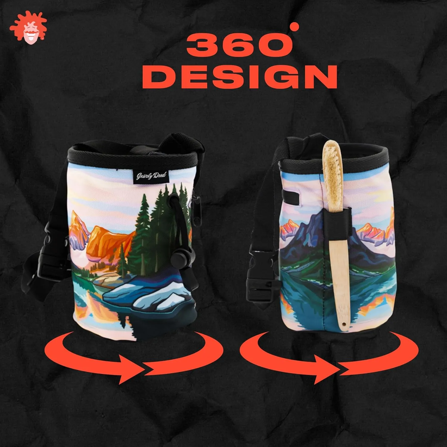 Rock Climbing Chalk Bag | for Outdoor, Gym, & Bouldering | Adjustable Waist Belt, Durable Drawstring Closure, & Zippered Pocket