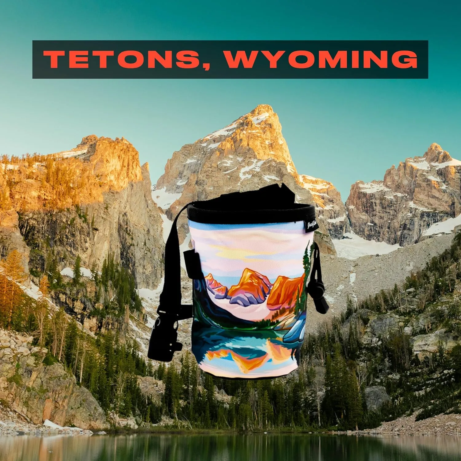Rock Climbing Chalk Bag | for Outdoor, Gym, & Bouldering | Adjustable Waist Belt, Durable Drawstring Closure, & Zippered Pocket