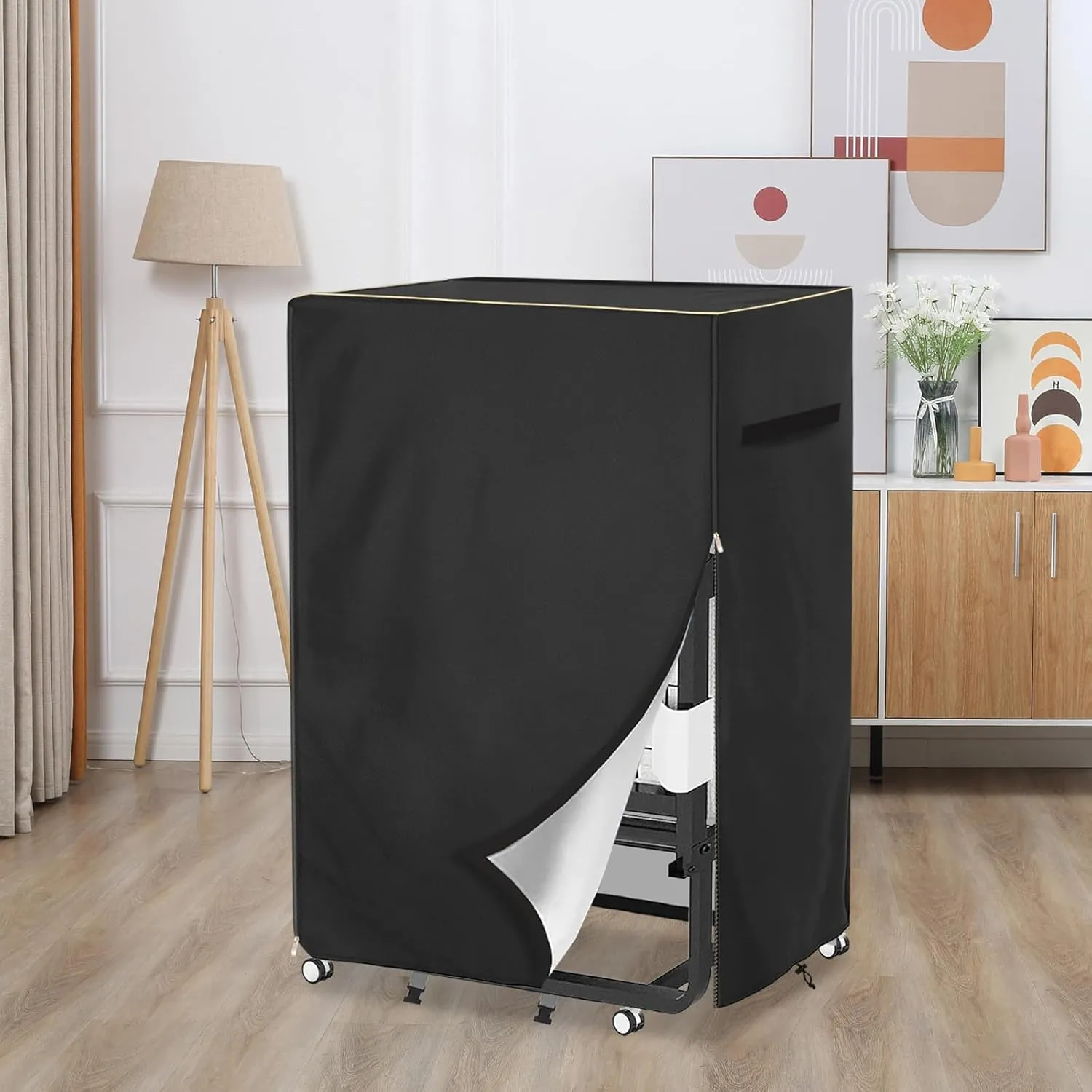 Rollaway Bed Storage Cover,Heavy Duty Durable 600D Waterproof Dustproof Foldable Bed Cover,Fold Up Beds Storage Cover with Zipper, Fits Adults Twin Size Rollaway Beds,39"L x 15"W x 44.8"H