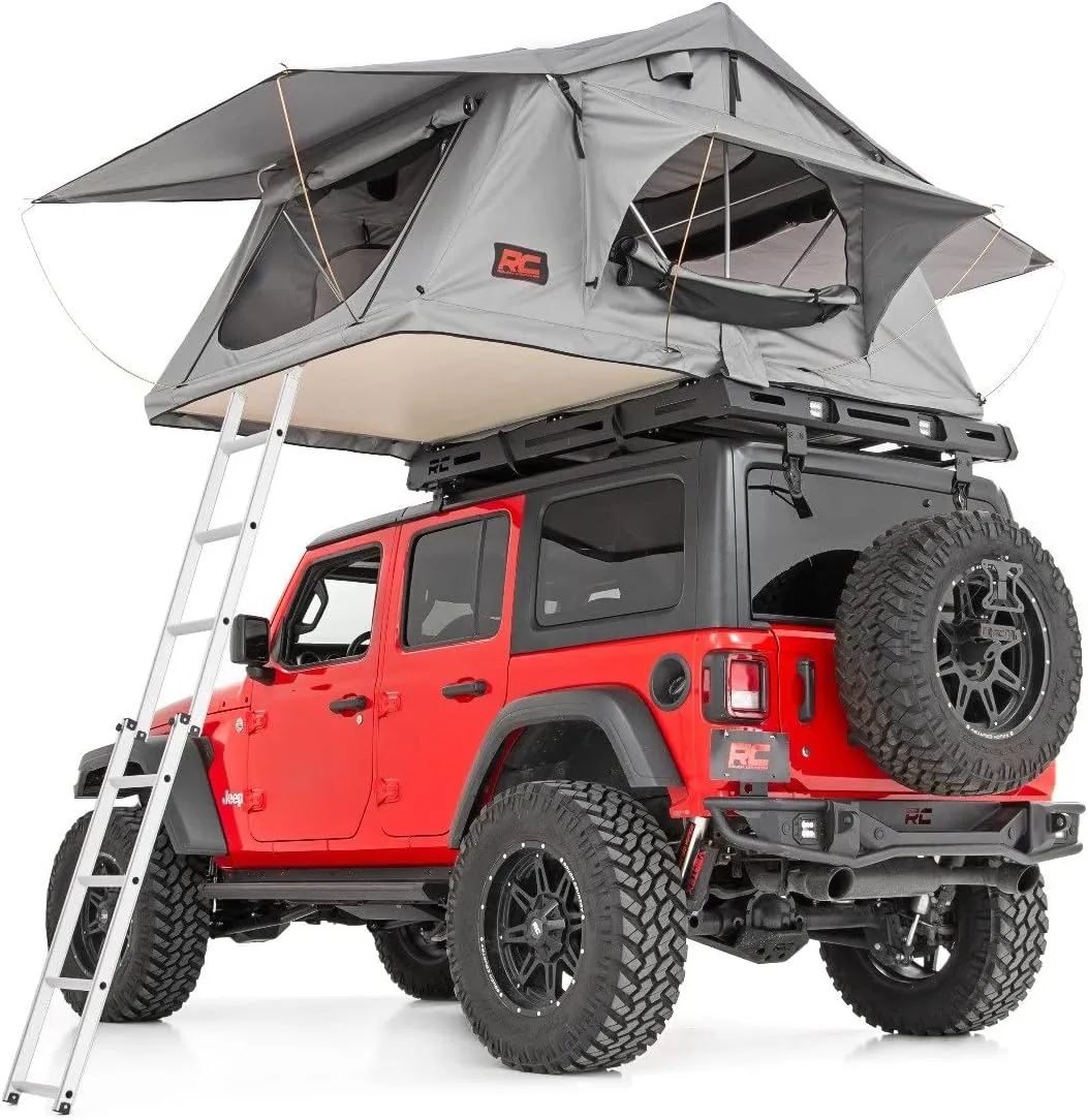 Rough Country Roof Top Tent | Rack Mount | 12V Accessory & LED Light Kit - 99050, 3 Person, Camping & Hiking