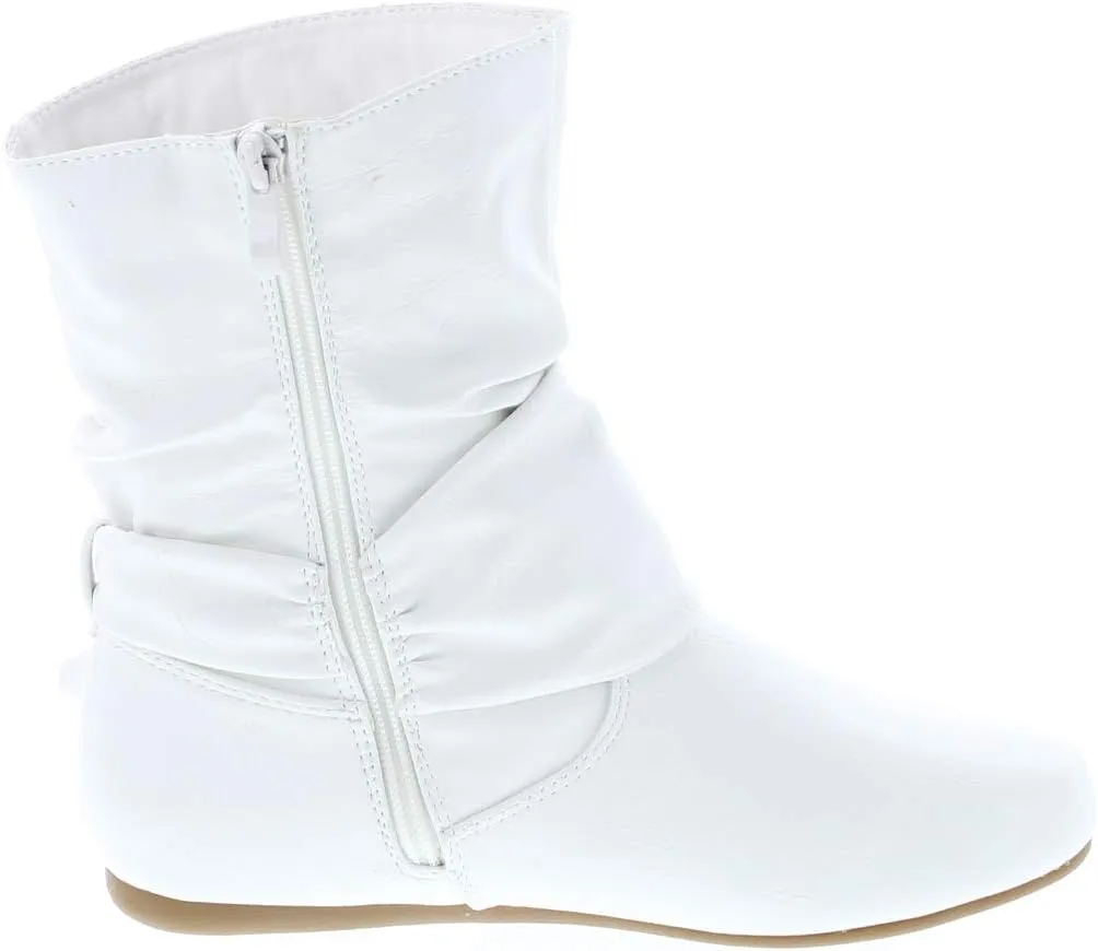 Selena-58 Women's Fashion Mid Calf Flat Heel Side Zipper Slouch Boots