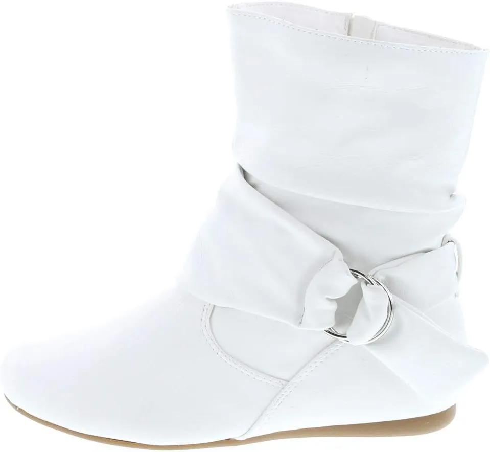 Selena-58 Women's Fashion Mid Calf Flat Heel Side Zipper Slouch Boots