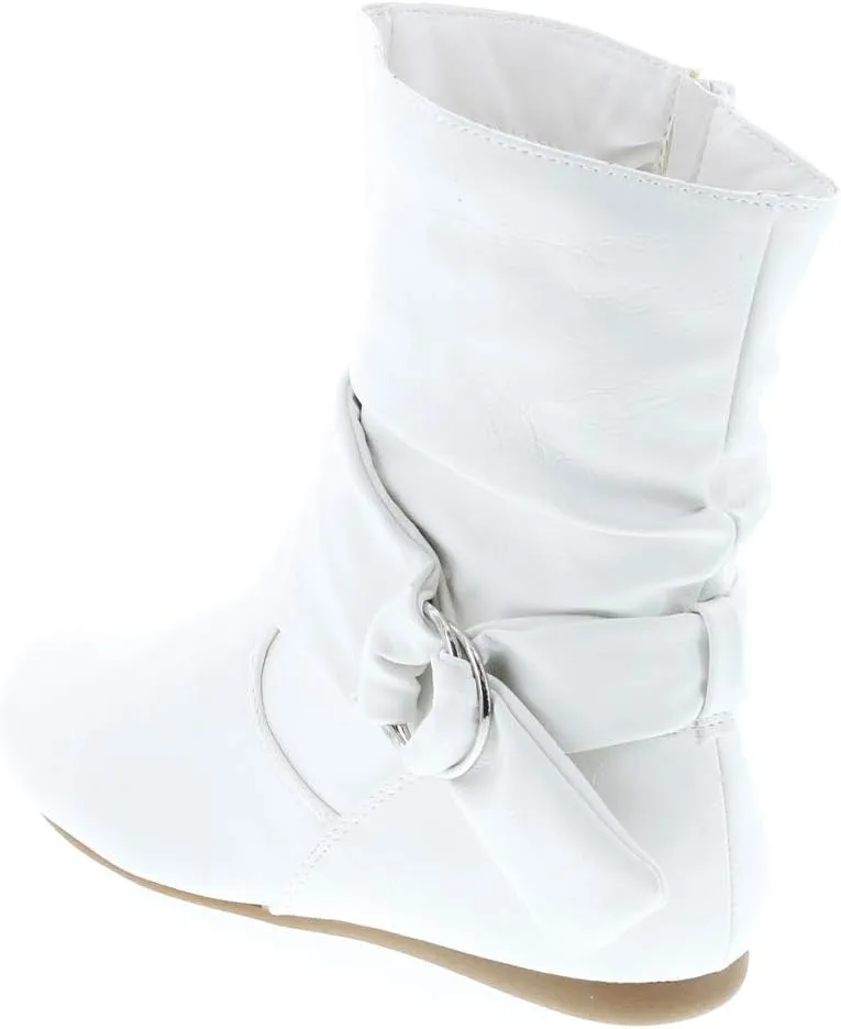 Selena-58 Women's Fashion Mid Calf Flat Heel Side Zipper Slouch Boots