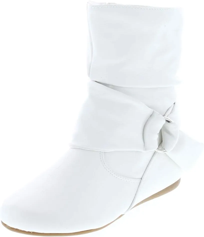 Selena-58 Women's Fashion Mid Calf Flat Heel Side Zipper Slouch Boots