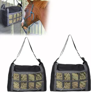 Slow Feeder Hay Bag - Hay Storage Net for Horse Donkey Goat for Camping Trips, Easy to Fill (2 PCS)