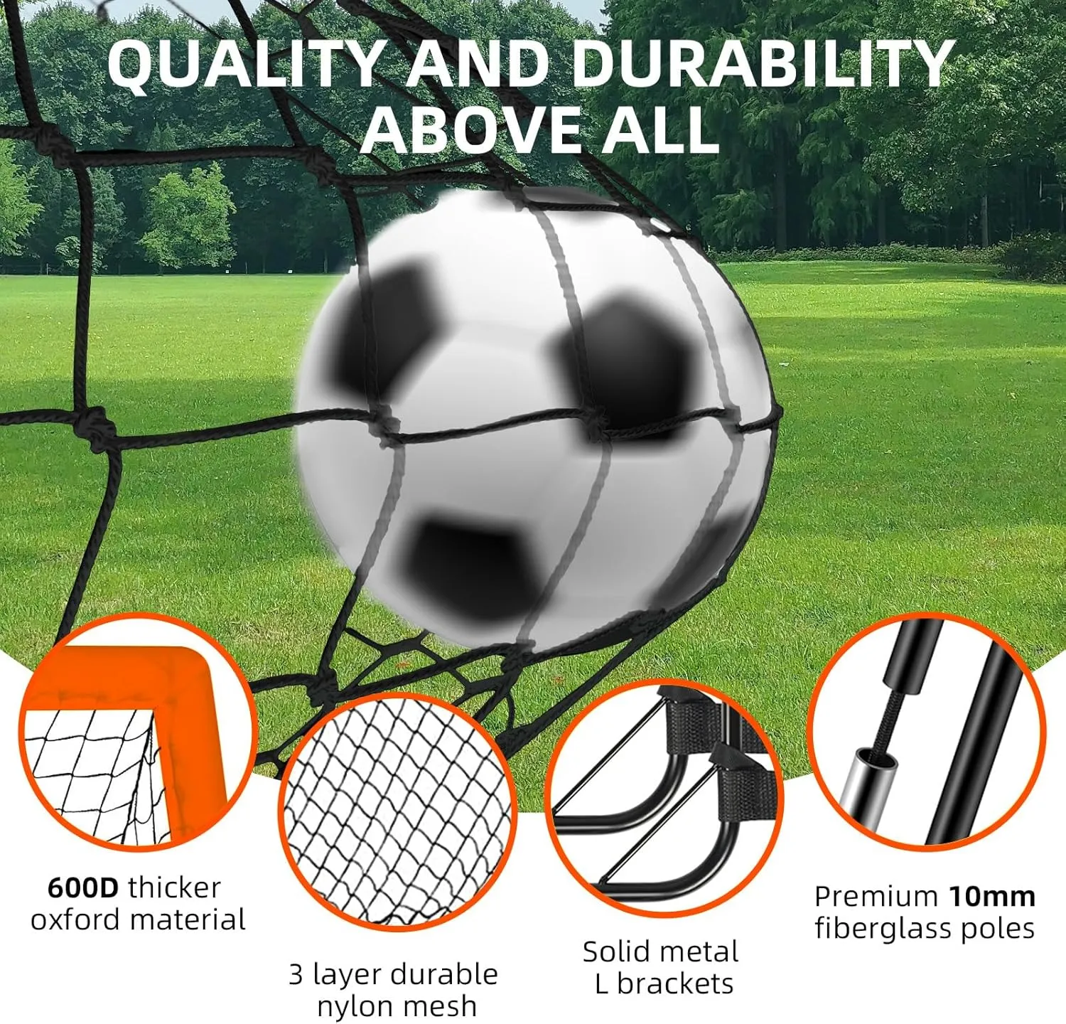 Soccer Goals for Backyard, Soccer Net 2 of 6X4 / 4X3 ft Portable Pop Up Indoor/Outdoor Soccer Goal Set, Soccer Target Practice Agility Speed Training Equipment with Soccer Ball