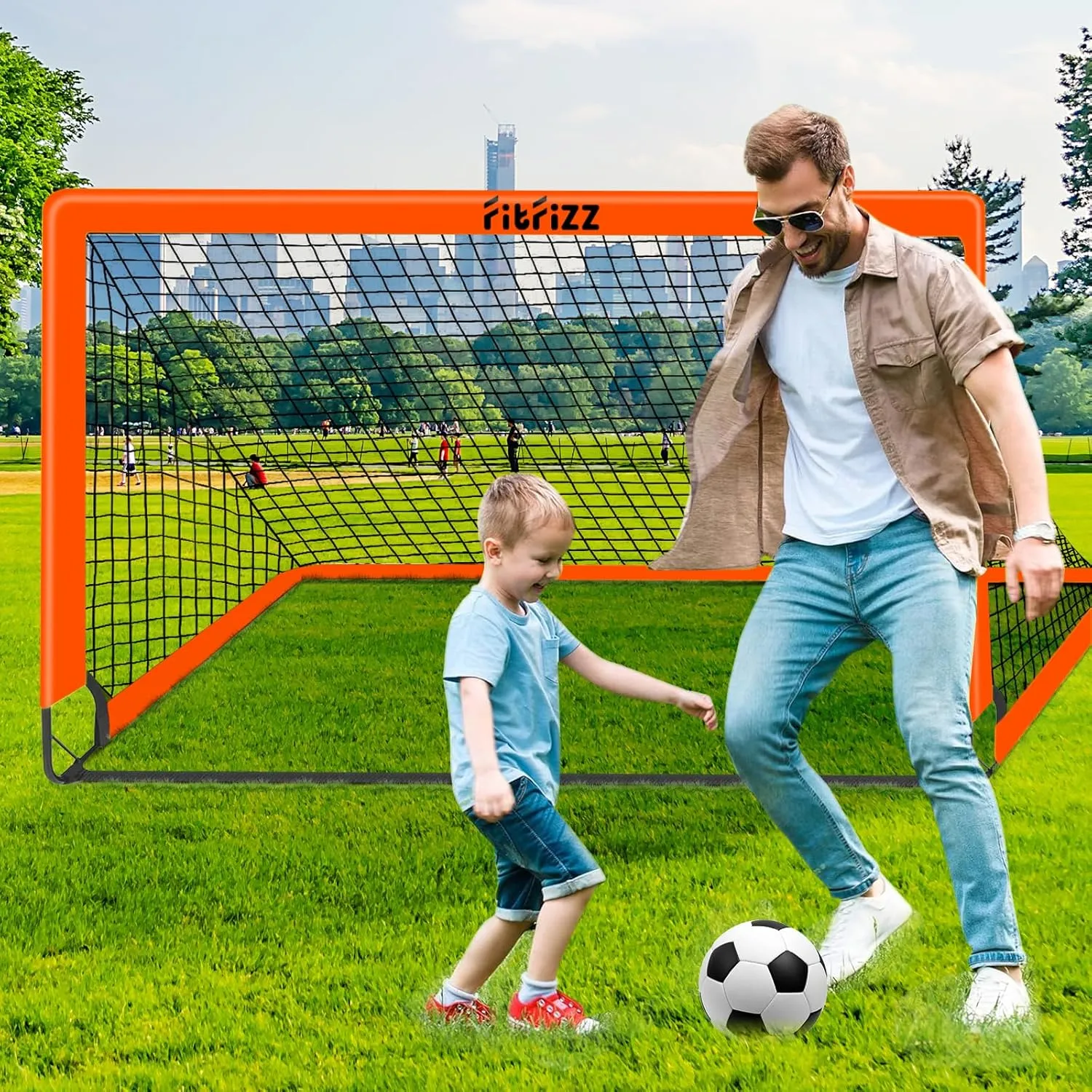 Soccer Goals for Backyard, Soccer Net 2 of 6X4 / 4X3 ft Portable Pop Up Indoor/Outdoor Soccer Goal Set, Soccer Target Practice Agility Speed Training Equipment with Soccer Ball