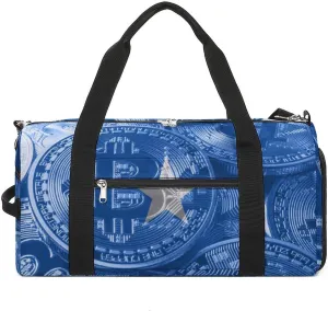 Somalia Flag Bitcoin Travel Duffel Bag with Shoe Compartment for Yoga and Sports