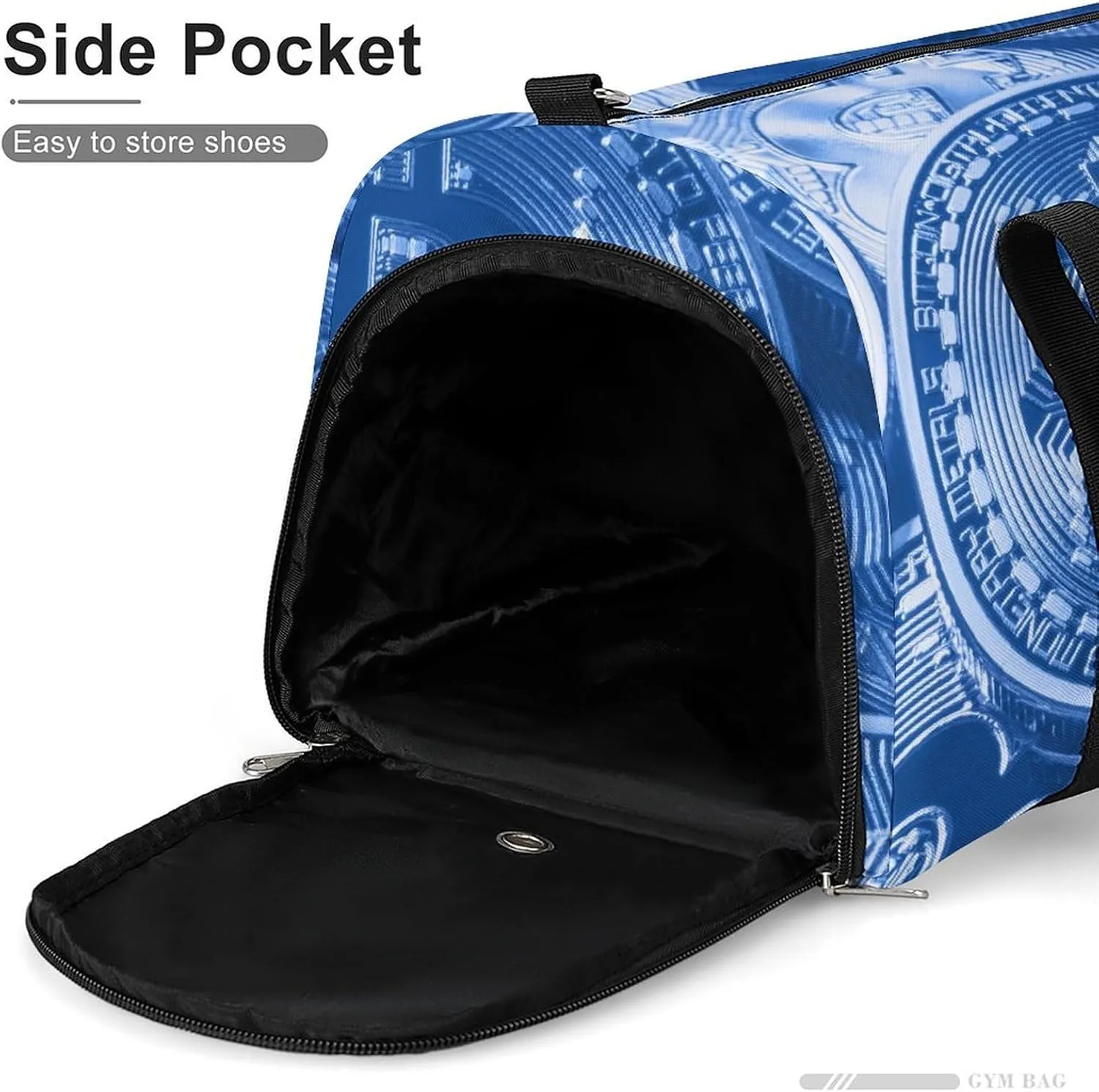 Somalia Flag Bitcoin Travel Duffel Bag with Shoe Compartment for Yoga and Sports