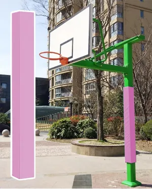 Square Basketball Goal Padding for Pole Wrap Around, 7 X 7 Support Post Pole Cover for Basement Garage Inground, Custom Collapse Barrier Attachment(Pink,H 72"(6ft))