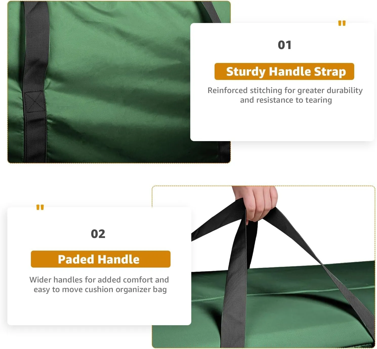 Storage Bag 1 Pack,Cushion Storage Bag Fits Up to 12 ft Tall Artificial Disassembled Trees, Heavy Duty Xmas Tree Bag, Outdoor Cushion Storage Bag with Zippers and Handles 68" L X 30" W X 20"
