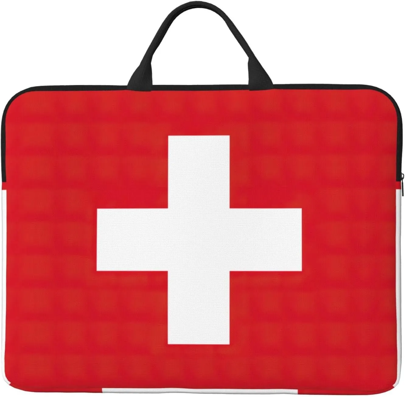 Swiss Flag print Durable Travel Laptop Bag HandBag Shockproof Carrying Bag Briefcase for 14inch Laptop Notebook