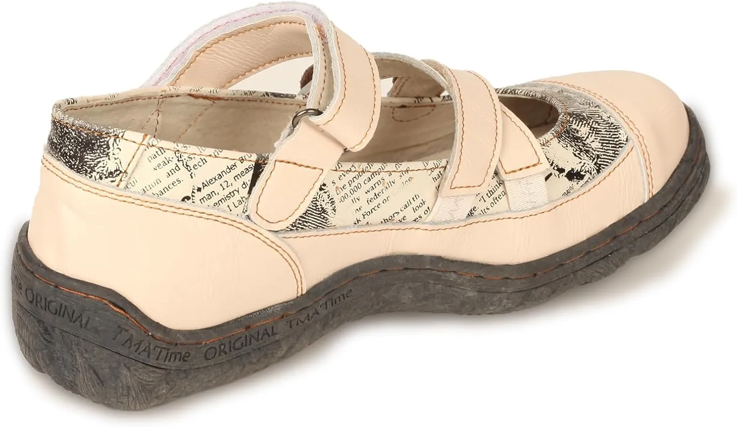 TMA EYES Button Criss Cross Strap Leather Women Flat Shoes