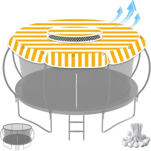 Trampoline Shade Cover 16 Ft Round with Air Vent Anti-UV No Standing Water Suitable for 16Ft Round Trampoline Accessories 16ft Yellow