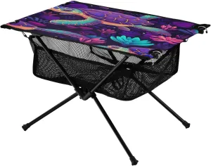 Tropical Sea Turtles Portable Folding Camping Table, Compact Lightweight Beach Table with Carrying Bag for Outdoor Picnics, BBQs, Camp