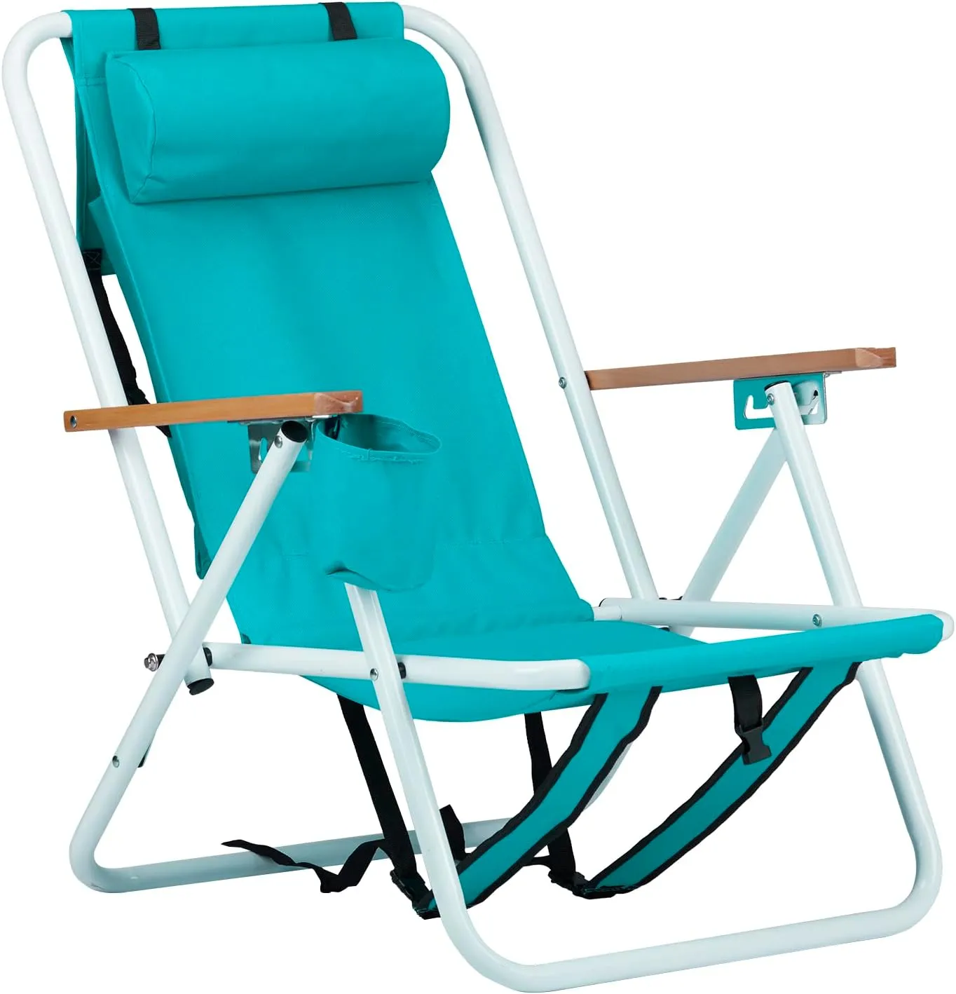 Vasitelan Outdoor Folding Beach Chairs for Adults,Compact Portable Folding Camping Chair with Backpack Straps, Support to 265LBS (Green)