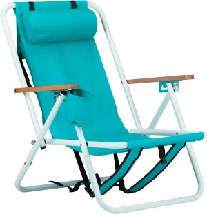 Vasitelan Outdoor Folding Beach Chairs for Adults,Compact Portable Folding Camping Chair with Backpack Straps, Support to 265LBS (Green)