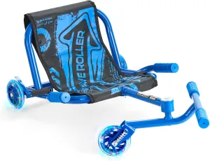 VEVOR Ride-on Scooter, 132 lbs Load Capacity, Swing Side-to-Side for Amazing Ride, Powered by Zig-Zag Motion, Drifts on Any Hard Surface, Ages 4 , Blue