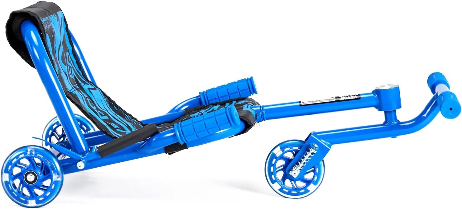 VEVOR Ride-on Scooter, 132 lbs Load Capacity, Swing Side-to-Side for Amazing Ride, Powered by Zig-Zag Motion, Drifts on Any Hard Surface, Ages 4 , Blue