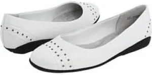 Walking Cradles Women's Fallon Flat Shoes,White Leather,7.5 S US