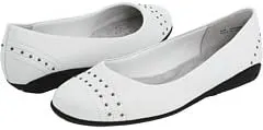 Walking Cradles Women's Fallon Flat Shoes,White Leather,7.5 S US