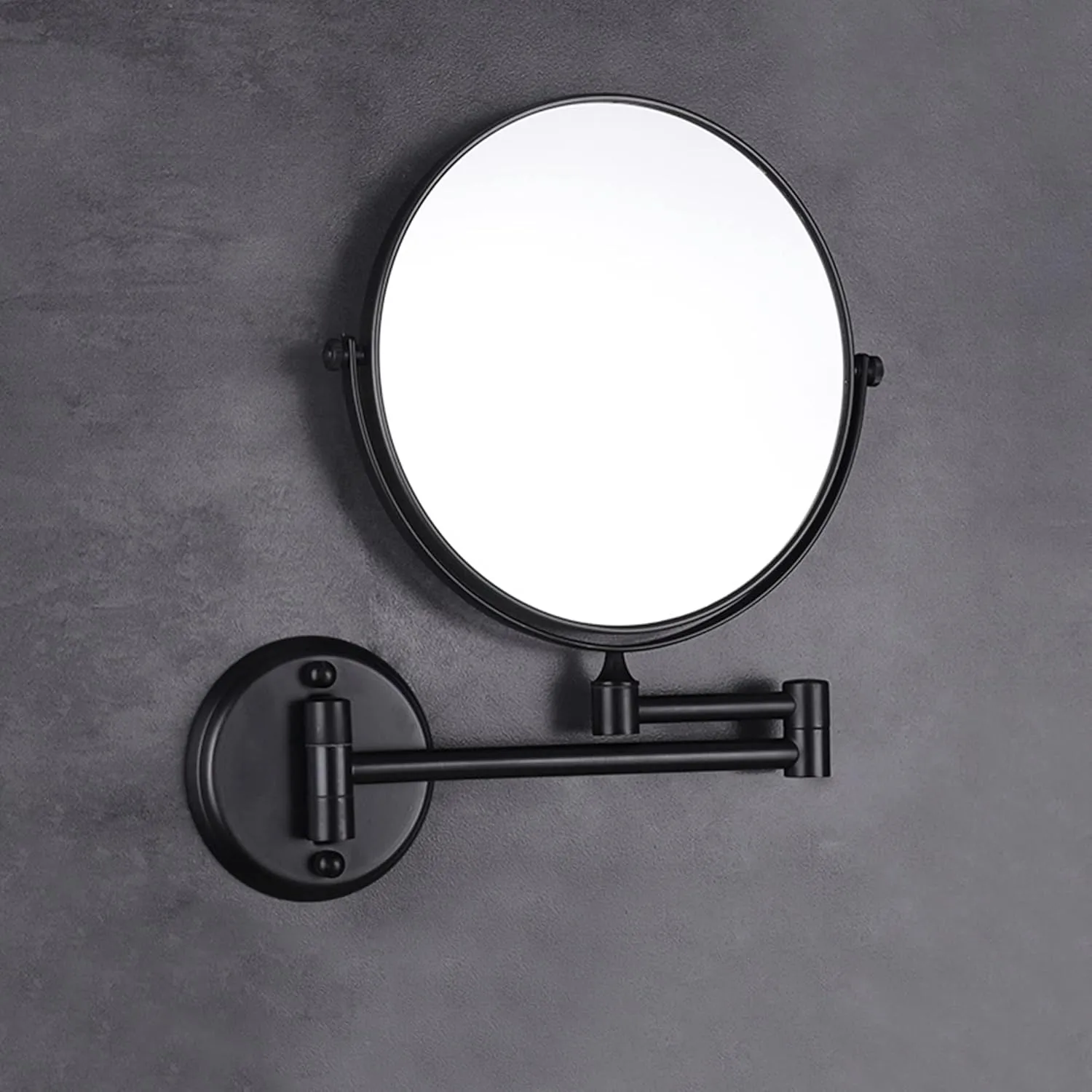 Wall Mounted Makeup Mirror,Bathroom Beauty Mirror,Hotel Folding Retractable 1X/3X Magnifying Double Sided Makeup Mirror,8 Inch Extendable Bathroom Mirror for Shaving Black