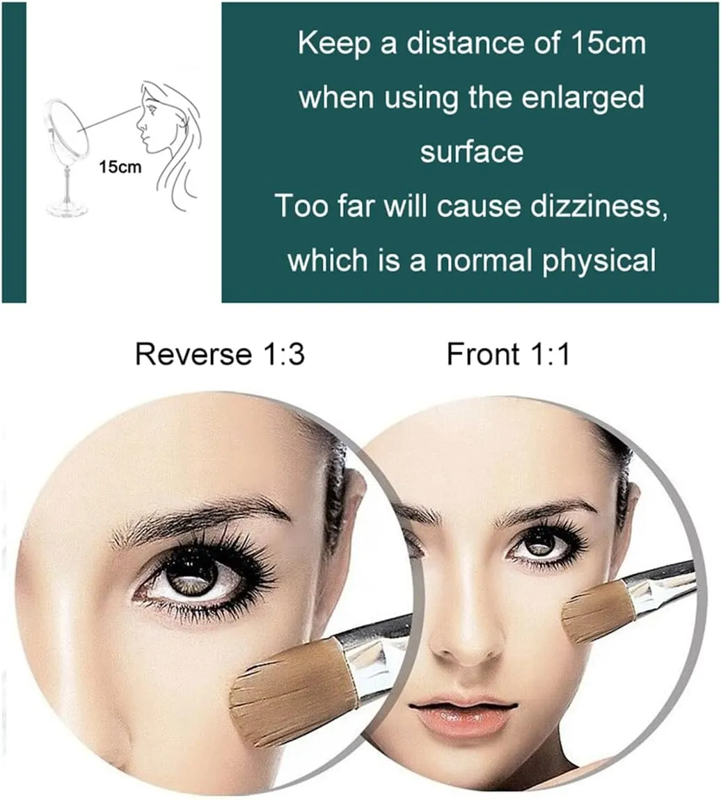 Wall Mounted Makeup Mirror,Bathroom Beauty Mirror,Hotel Folding Retractable 1X/3X Magnifying Double Sided Makeup Mirror,8 Inch Extendable Bathroom Mirror for Shaving Black
