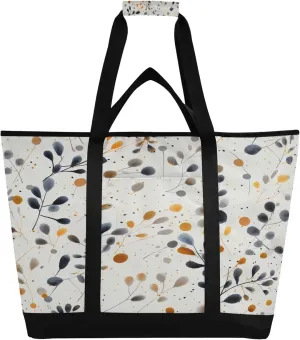 Wildflowers Reusable Insulated Cooler Bag with Ice Pack Compartment - Large 159L Waterproof Thermal Grocery Tote for Picnic Beach Camping Lunch Storage