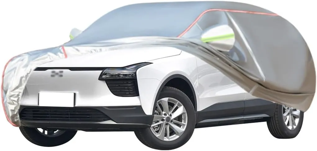 WOLWES Car Cover Are Suitable For Aiways U5 Premium/Standard/Prime All-weather Windproof, Snowproof, Rainproof, UV-protected And Breathable All-season Universal With Side Door Zip Oxford Cloth Car Cov