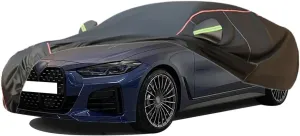 WOLWES Car Cover are Suitable for Alpina D4 All-Weather Windproof, Snowproof, Rainproof, UV-Protected and Breathable All-Season Universal with Side Door Zip Oxford Cloth Car Cover (Color : Black)