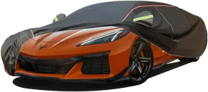 WOLWES Car Cover are Suitable for Chevrolet Corvette All-Weather Windproof, Snowproof, Rainproof, UV-Protected and Breathable All-Season Universal with Side Door Zip Oxford Cloth Car Cover (Color : B