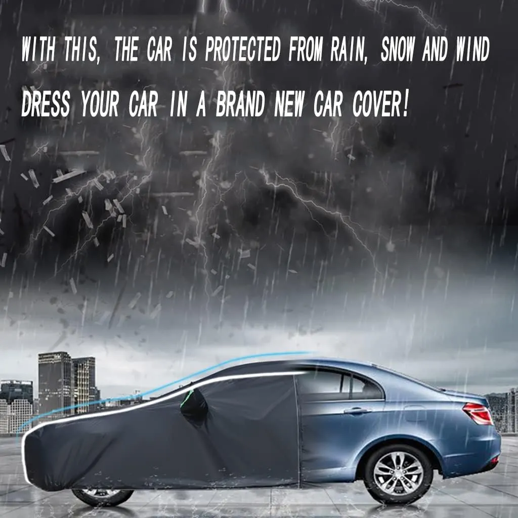 WOLWES Car Cover are Suitable for Mazda CX-60 All-Weather Windproof, Snowproof, Rainproof, UV-Protected and Breathable All-Season Universal with Side Door Zip Oxford Cloth Car Cover (Color : Black,