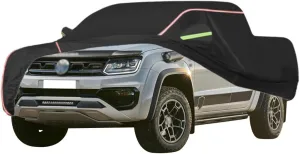 WOLWES Car Cover are Suitable for Volkswagen Amarok All-Weather Windproof, Snowproof, Rainproof, UV-Protected and Breathable All-Season Universal with Side Door Zip Oxford Cloth Car Cover (Color : Bl