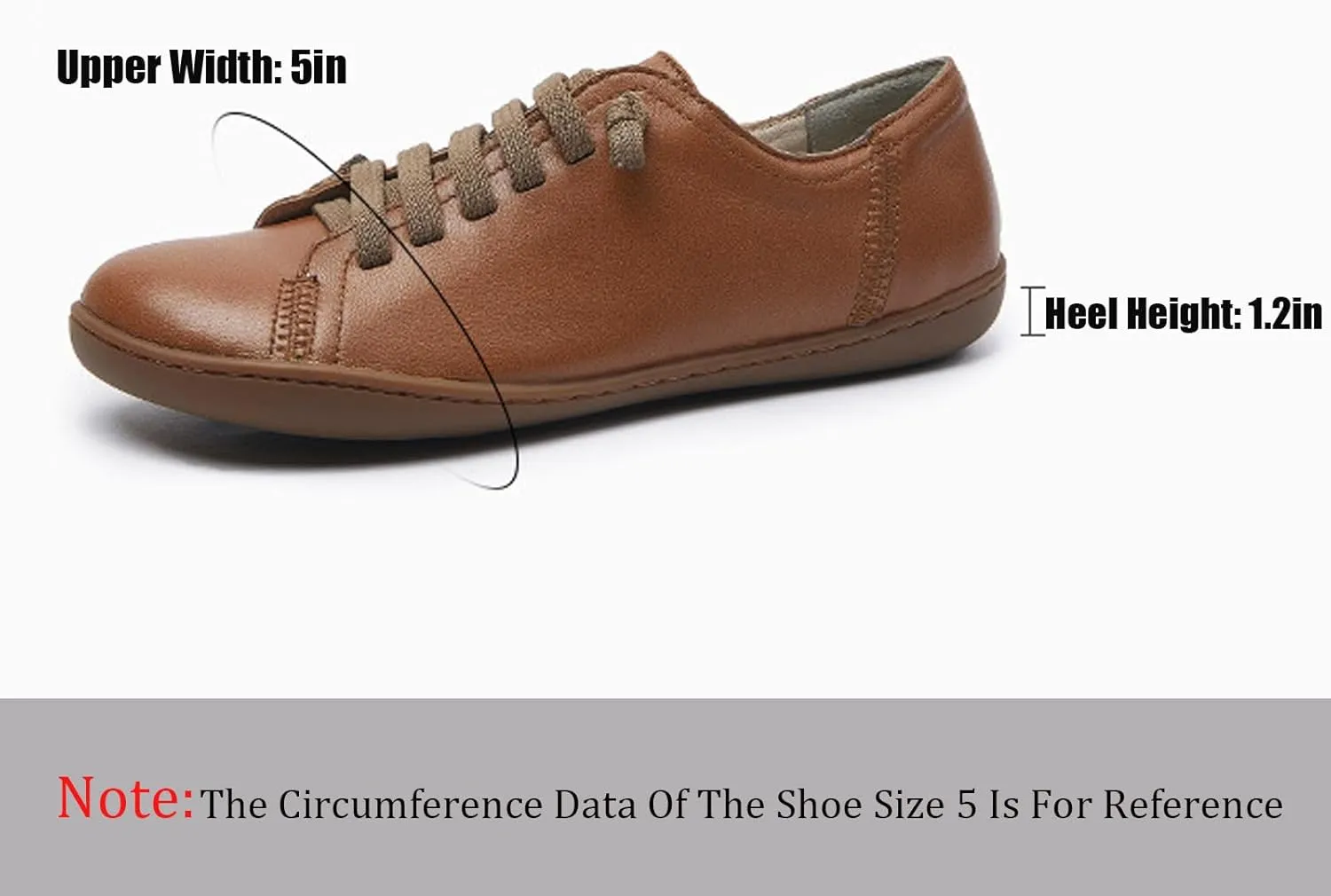 Women'S Genuine Leather Lace-Up Casual Barefoot Shoes Comfort Widen Round Toe Zero Drop Lightweight Soft Bottom Sneakers Leisure Office Work Non-Slip Dress Shoes