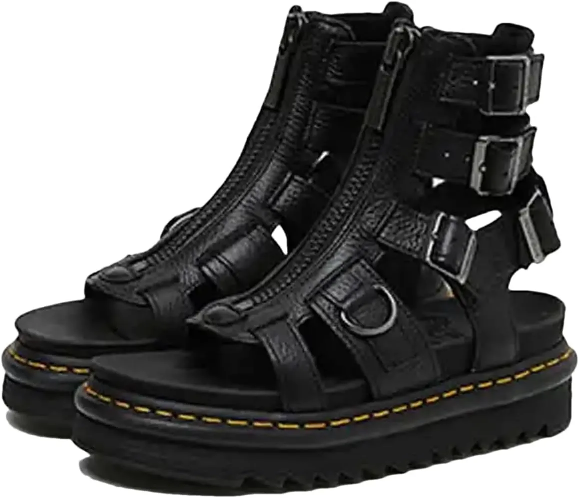 Women's Terry Buckle Beach Sandals, Fish Mouth Loose Roman Design