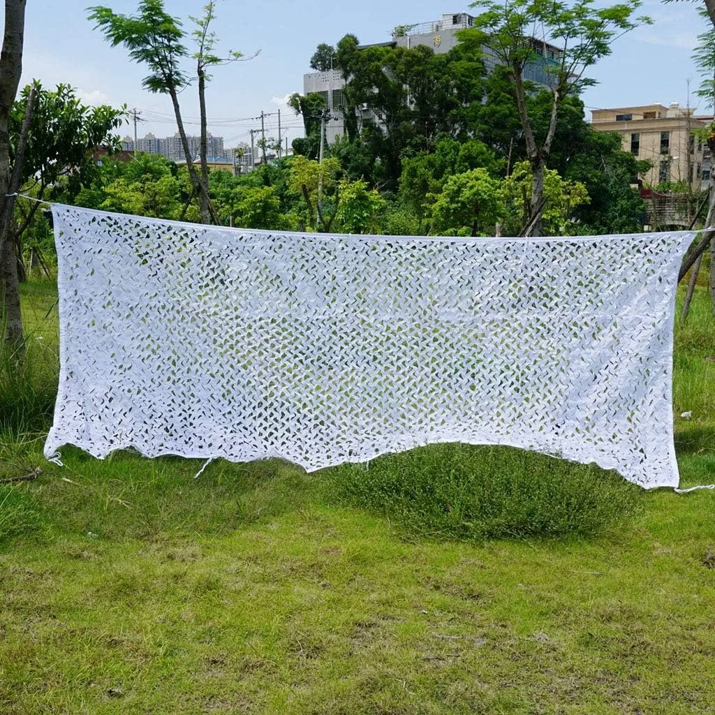 Woodland Camo Netting Military UV Resistant Shade Lightweight Durable White Camouflage Net for Sunshade Decoration Hunting Blind Shooting Car Cover