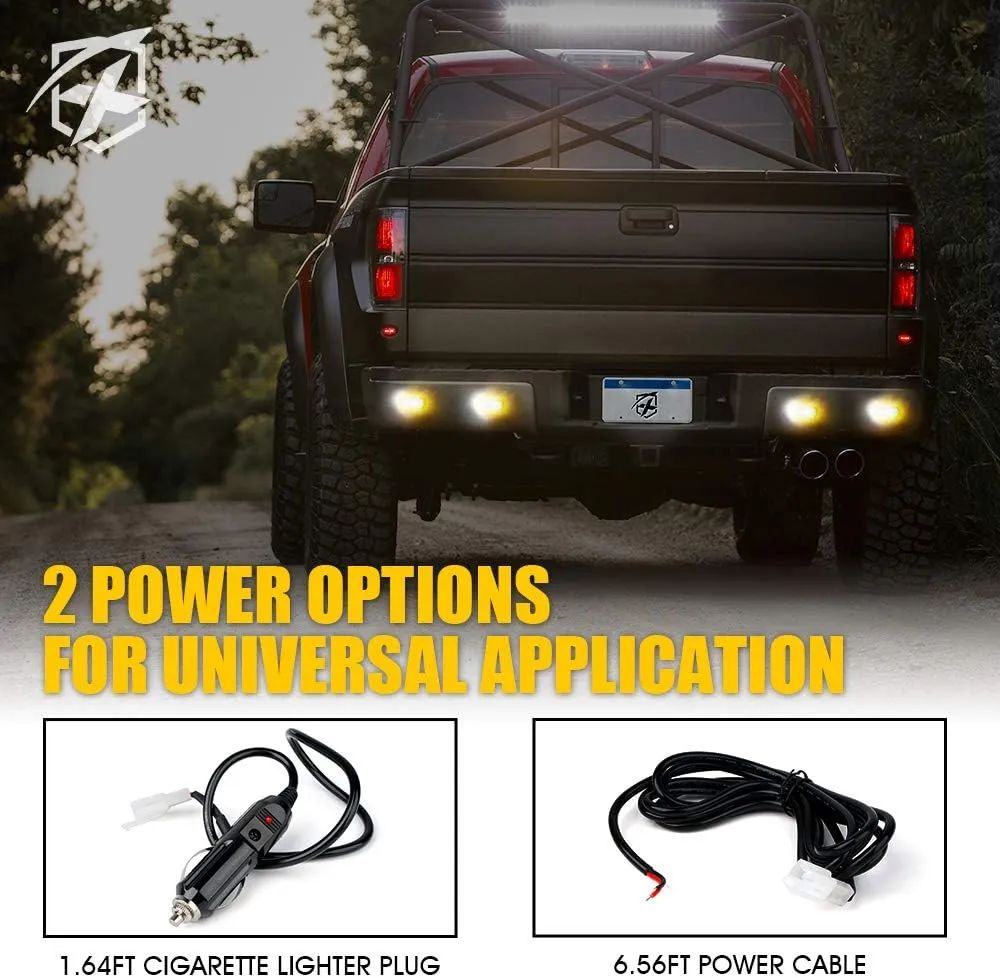 Xprite Surface Mount Strobe Lights Kit with Control Panel, Amber White Grill Grille Side Marker Flashing Emergency Warning Light for Trucks Vehicles ATV RV Cars Van 8PCS