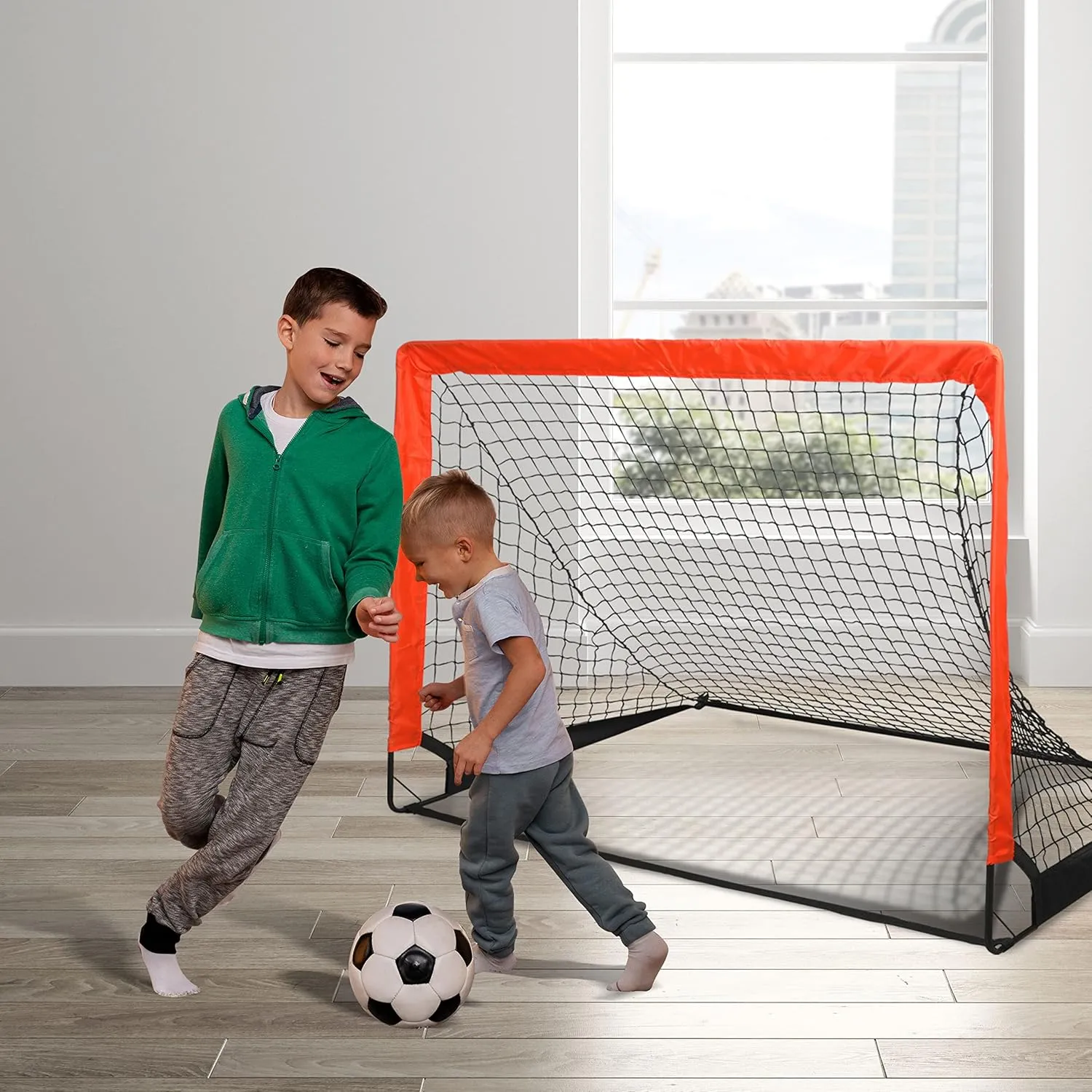 YSSOA 2 Set 4'x3' Portable Soccer Goals for Backyard Pop Up Folding Soccer Net with Carry Bag, Perfect for Youth, Adult, Games or Practice