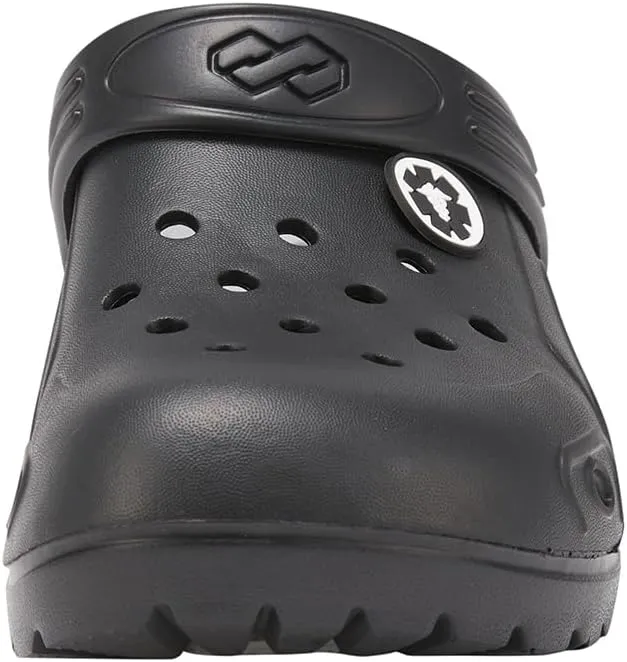 YUNGPRIME Women's Black Solid Clogs - Work (Indoor) - Adults - Flat Heel - Adjustable Strap - Waterproof