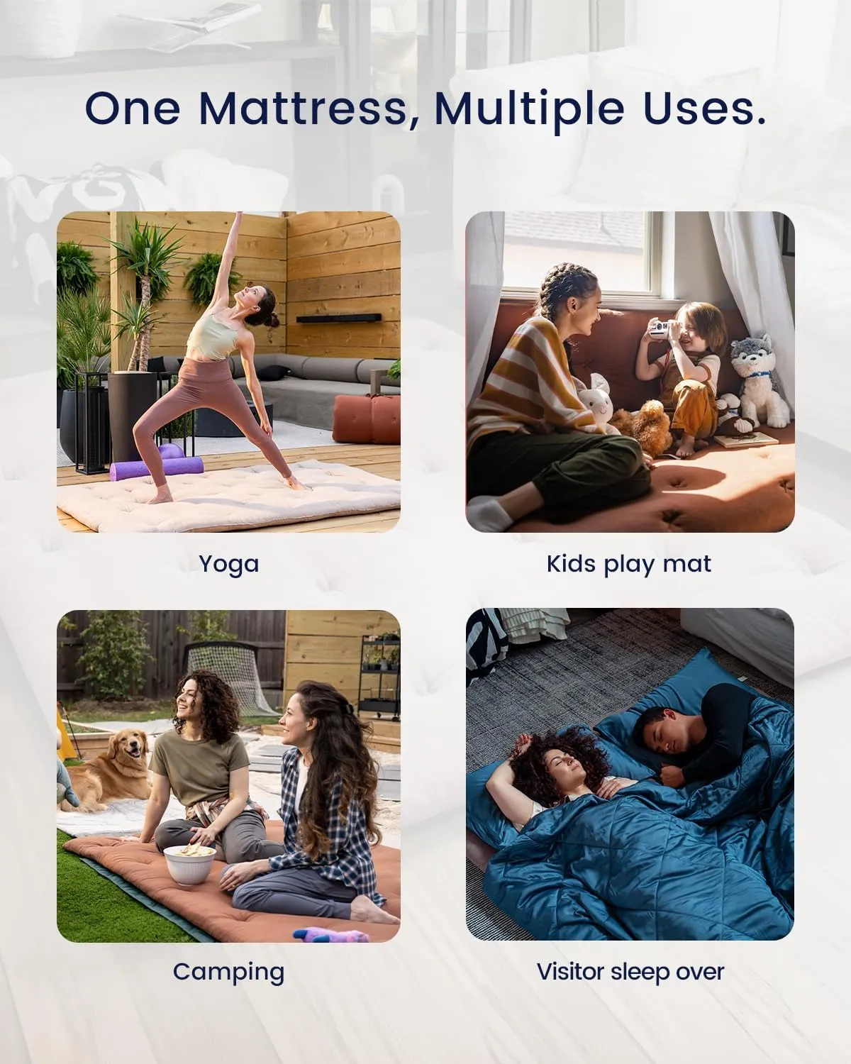 ZonLi Japanese Floor Futon Mattress Queen Size 60"x 80",100% Cotton 2.5'' Thicken Tatami Mattress,Foldable Sleeping Pad,Portable Dormitory Tatami Mat,Roll Up Floor Lounger Bed for Adult (Grey)